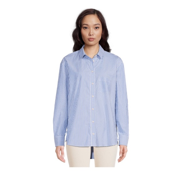 Oversized button down pinstripe shirt goes from board room to weekend! - Picture 2 of 6